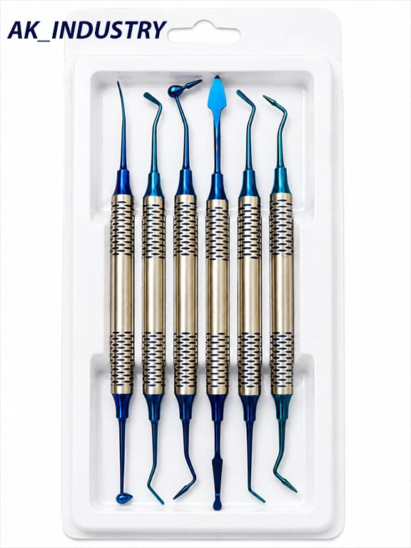 Dental Composite Resin Filling Instruments Kit Titanium Plated Aesthetic Restoration Set