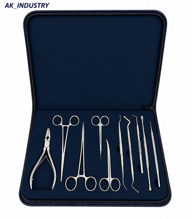 Professional 16-Piece Premium Stainless Steel Dissection Kit with Zippered Case
