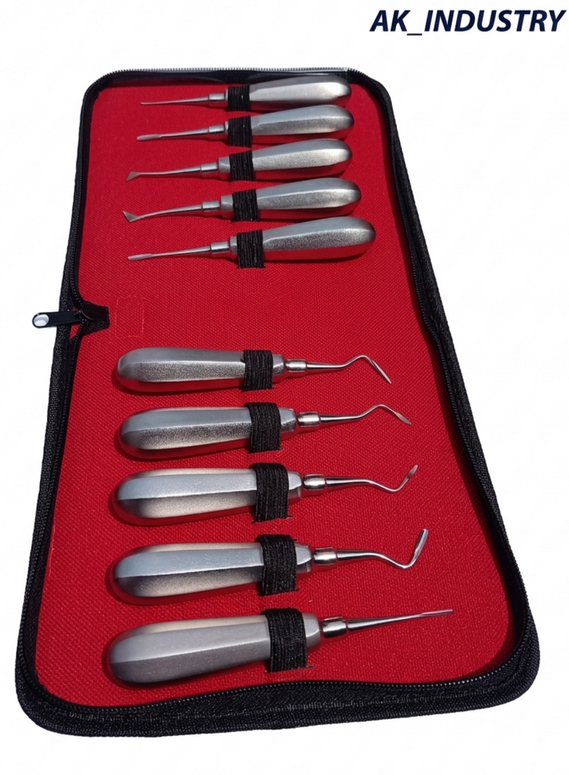 Dental Luxating Elevator & Root Tip Pick Set – Sainless Steel Oral Surgery Extraction Kit