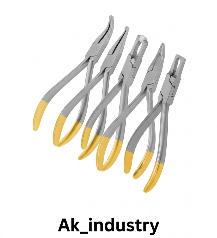 Professional 5 Pcs TC Orthodontic Pliers Set – Dental Braces Wire Bending & Removal Kit