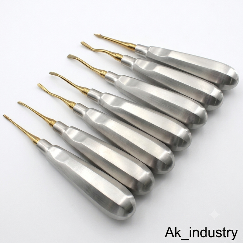 7-Piece Premium Dental Luxating Elevator Set – Titanium Coated Tips