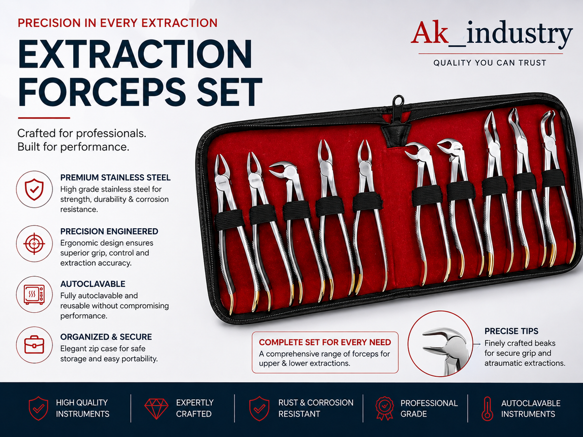 Professional Dental Extraction Forceps 10 Piece Set
