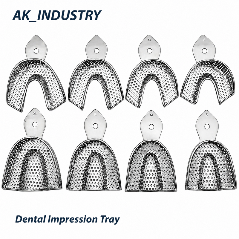 Professional Stainless Steel Dental Impression Trays Set