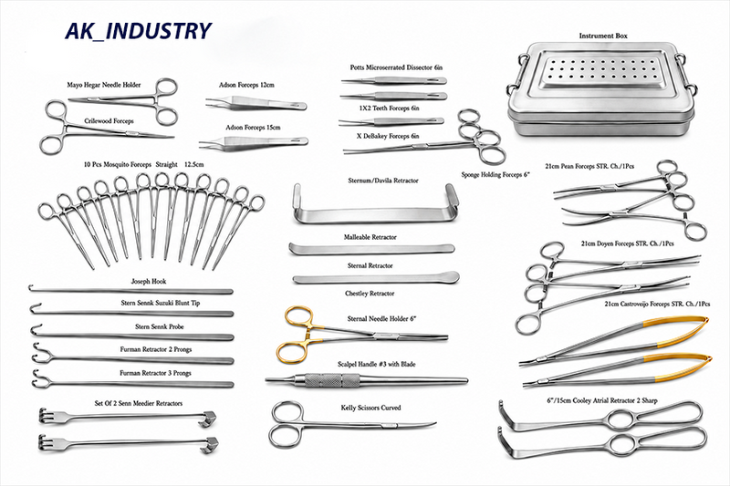 Complete Cardiovascular Surgery Instrument Set